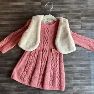 Toddler Knitted dress with vest
